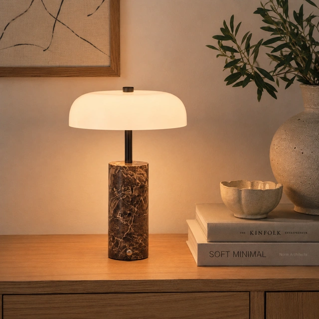 Helen LED bordlampe 27cm brun/opal 1