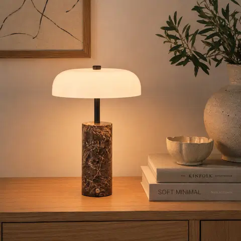 Helen LED bordlampe 27cm brun/opal, bilde 1 av 7