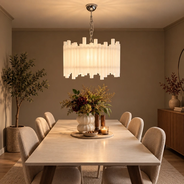 Venice slim taklampe 55cm hvit/krom 1