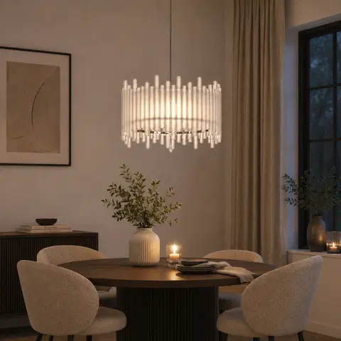 Venice slim taklampe 55cm hvit/krom, bilde 1 av 10