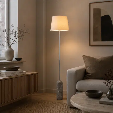 Linea gulvlampe uten skjerm 140cm krom/grå, bilde 1 av 6