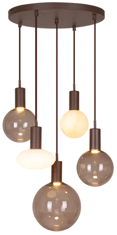 Alva taklampe rondell 5lys 40cm brun, bilde 2 av 8