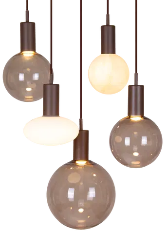 Alva taklampe rondell 5lys 40cm brun, bilde 7 av 8