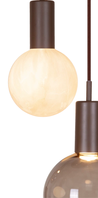Alva taklampe rondell 5lys 40cm brun 4