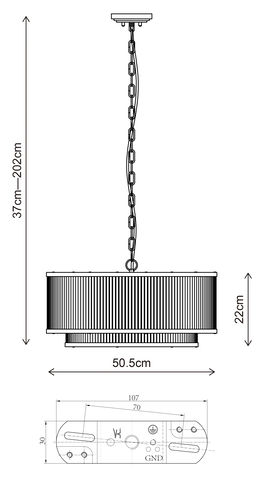 Archie taklampe lysekrone 51cm gull/klar , bilde 10 av 10