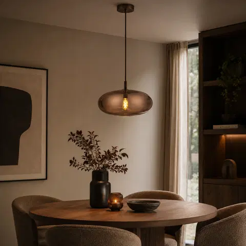 Leana oval taklampe 39cm brun , bilde 1 av 8
