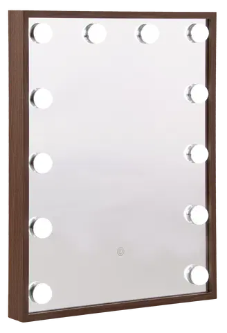 Frame LED sminkespeil vegg 51cm valnøtt , bilde 2 av 8