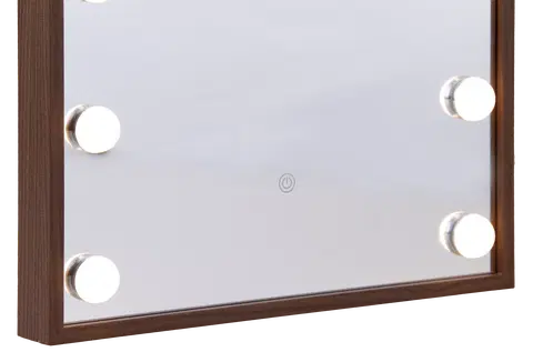 Frame LED sminkespeil vegg 51cm valnøtt , bilde 5 av 8