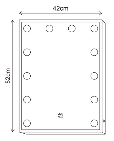 Frame LED sminkespeil vegg 51cm valnøtt , bilde 8 av 8