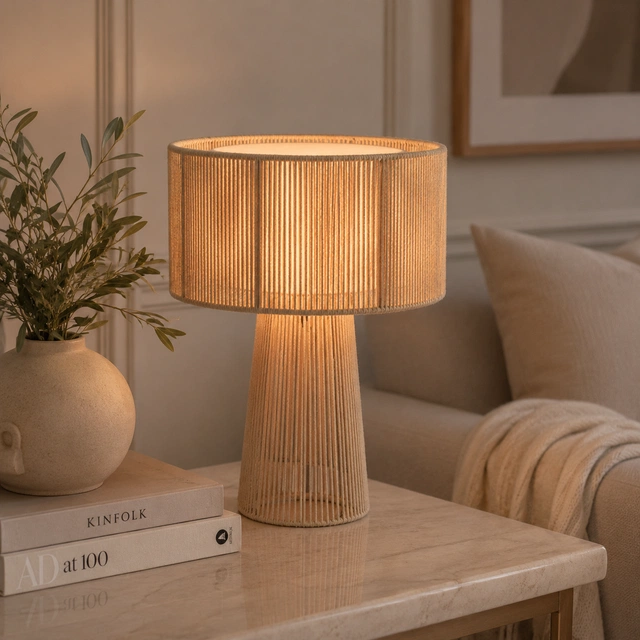 Ylva bordlampe 43cm beige