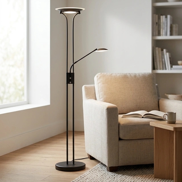 Bristol LED uplight gulv 2lys sort 
