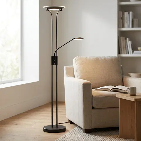 Bristol LED uplight gulv 2lys sort , bilde 1 av 1