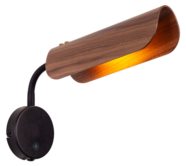 Linden vegglampe 21cm valnøtt 2