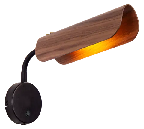 Linden vegglampe 21cm valnøtt , bilde 2 av 7