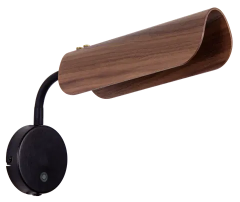 Linden vegglampe 21cm valnøtt , bilde 5 av 7