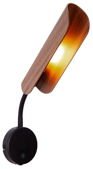 Linden vegglampe 21cm valnøtt 3