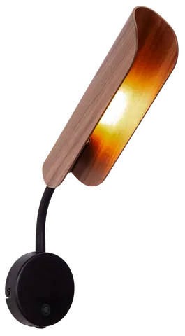 Linden vegglampe 21cm valnøtt , bilde 3 av 7