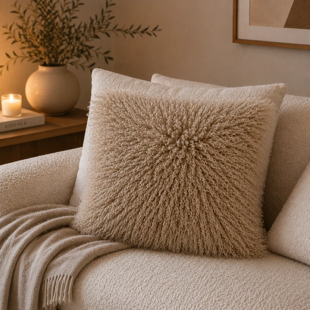 Putetrekk pels 45cm beige 1