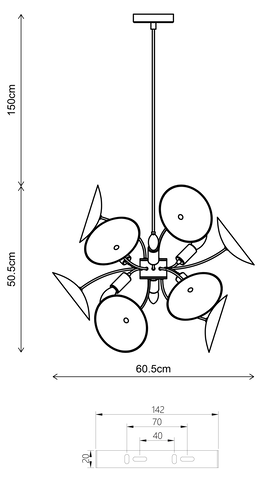 Orbis taklampe 60cm valnøtt , bilde 6 av 6