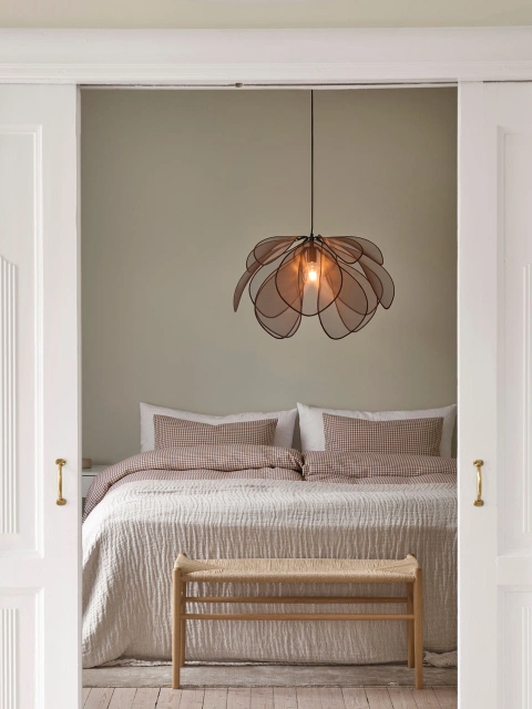 Lotus taklampe 70cm brun 2