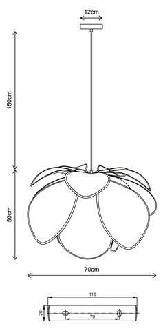 Lotus taklampe 70cm brun , bilde 13 av 13