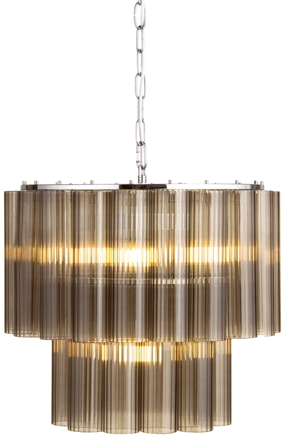 Venice taklampe lysekrone 2lag 50cm brun 3