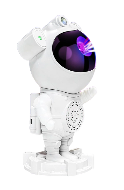 Astronaut LED projektorlampe oppladbar 22cm hvit 1