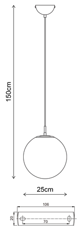 Ball marble taklampe 25cm, bilde 7 av 7