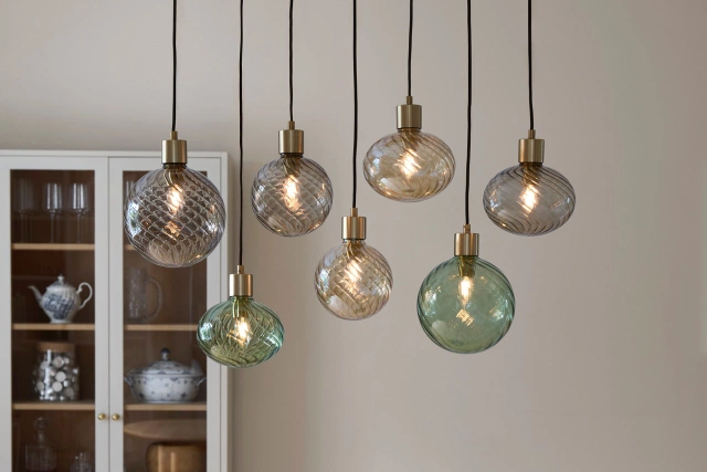 Elara taklampe rektangel 7lys 80cm flerfarget brun 3