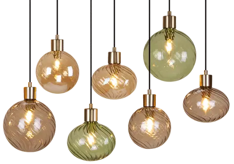 Elara taklampe rektangel 7lys 80cm flerfarget brun, bilde 6 av 14