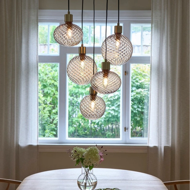 Elara taklampe rondell 5lys 40cm brun 1