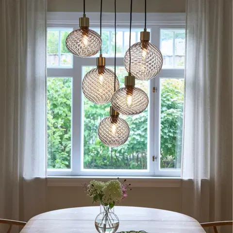 Elara taklampe rondell 5lys 40cm brun , bilde 1 av 7