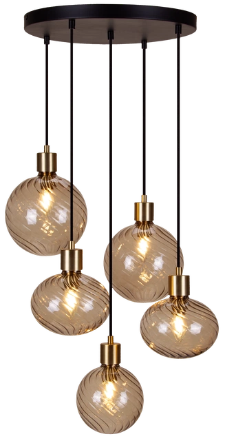 Elara taklampe rondell 5lys 40cm brun 2
