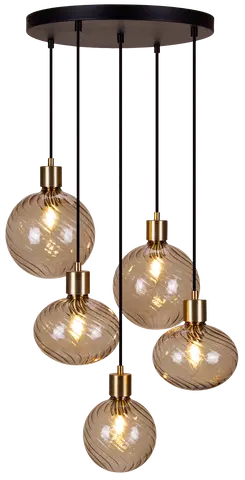 Elara taklampe rondell 5lys 40cm brun , bilde 2 av 7