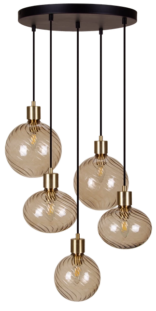 Elara taklampe rondell 5lys 40cm brun 4