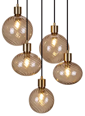 Elara taklampe rondell 5lys 40cm brun , bilde 3 av 7