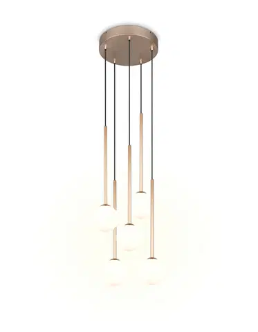 Firano taklampe rondell 5lys 36cm gull, bilde 4 av 6