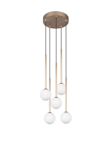 Firano taklampe rondell 5lys 36cm gull, bilde 1 av 6