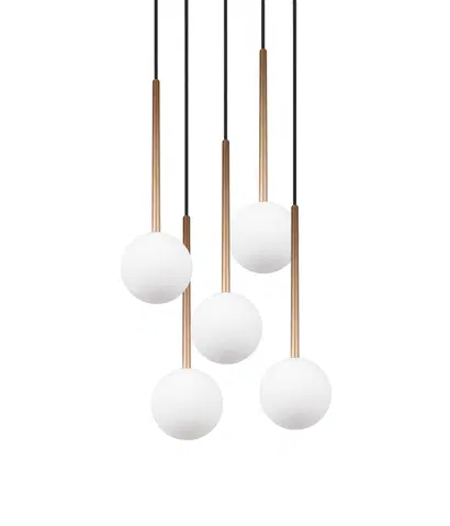 Firano taklampe rondell 5lys 36cm gull, bilde 2 av 6