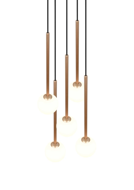 Firano taklampe rondell 5lys 36cm gull 3