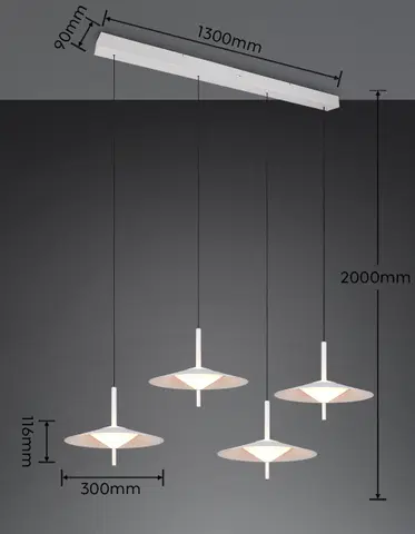 Amalo LED taklampe rekke 4lys 146cm hvit , bilde 12 av 12