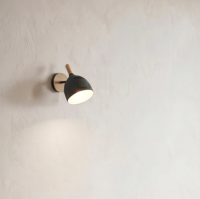 Jerano vegglampe 28cm grå/eik 2