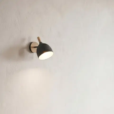 Jerano vegglampe 28cm grå/eik, bilde 1 av 2