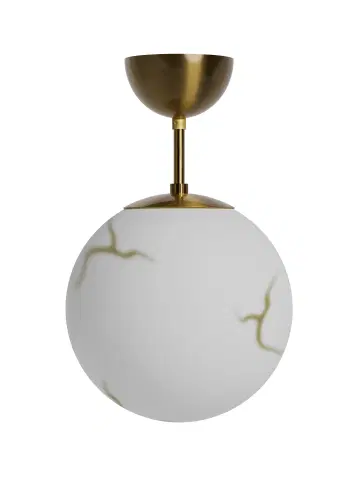 Bellagio plafond taklampe 25cm messing/hvit , bilde 2 av 3