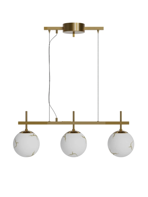 Bellagio taklampe rekke 3lys 82cm messing/hvit 2