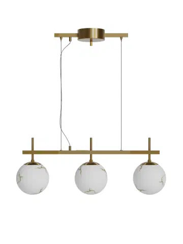 Bellagio taklampe rekke 3lys 82cm messing/hvit, bilde 2 av 3