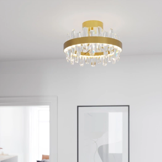 Triumph LED plafond taklampe 50cm messing/klar 1