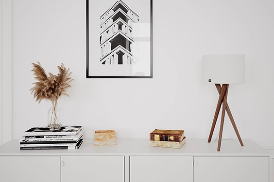 Vega bordlampe 55cm valnøtt/hvit 4