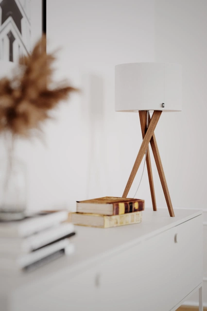 Vega bordlampe 55cm eik/hvit  3
