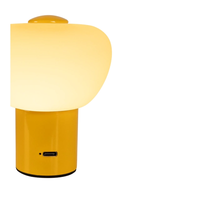 Gustav LED oppladbar bordlampe 9,5cm gul  4